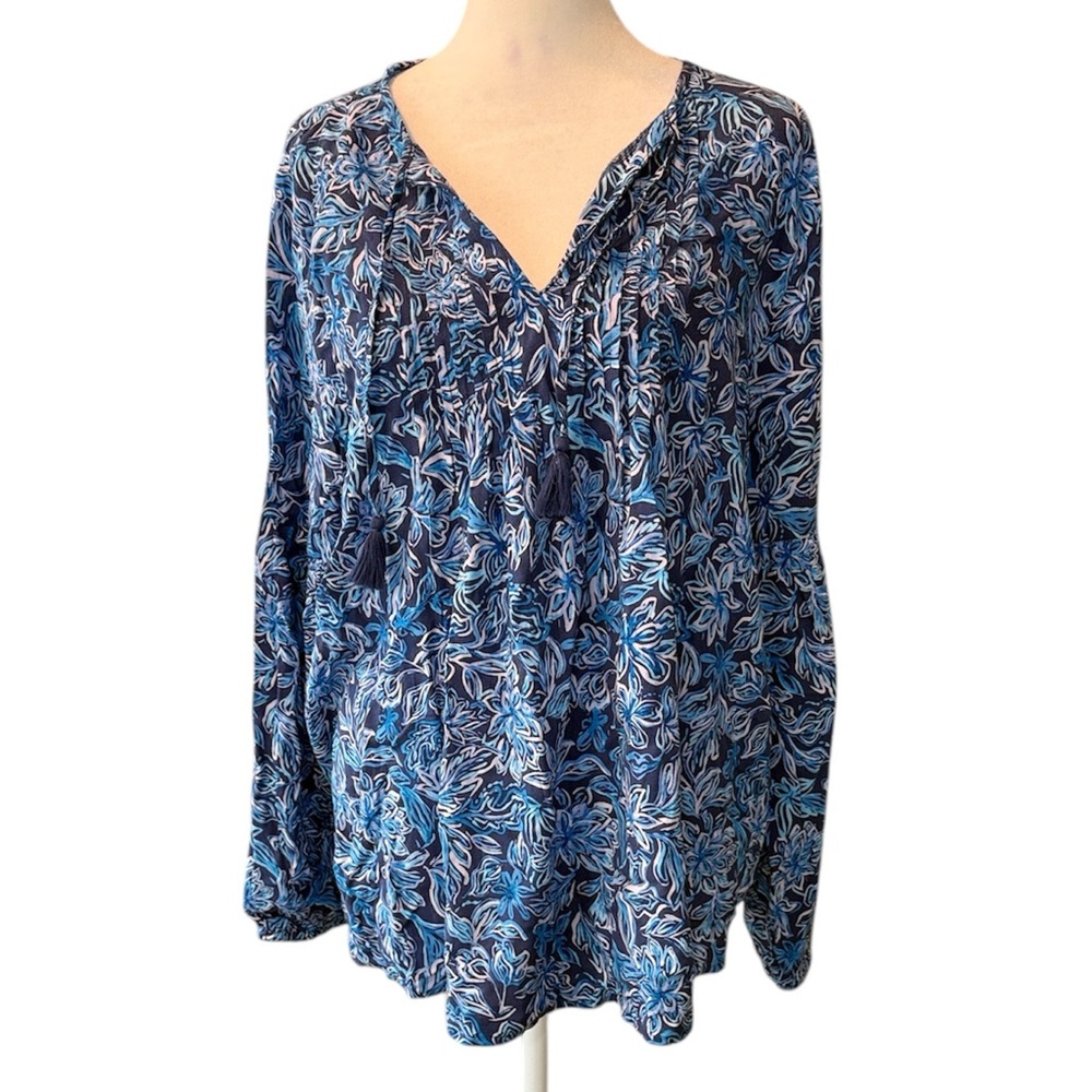 Stella Parker Long Sleeve Floral Top Size Large NWT